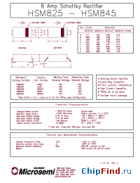 Datasheet HSM840G manufacturer Microsemi