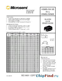 Datasheet HSMBJ5916B manufacturer Microsemi