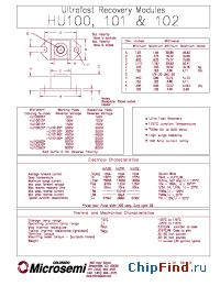 Datasheet HU10010 manufacturer Microsemi