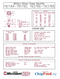 Datasheet JAN1N3768 manufacturer Microsemi