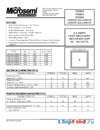 Datasheet JANHCE1N5804 manufacturer Microsemi