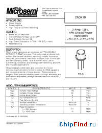 Datasheet JANS2N3419 manufacturer Microsemi