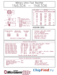 Datasheet JANTX1N6306 производства Microsemi