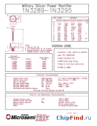 Datasheet JANTXV1N3293R manufacturer Microsemi