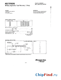 Datasheet JANTXV1N5417US manufacturer Microsemi