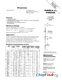 Datasheet P4KE100 manufacturer Microsemi