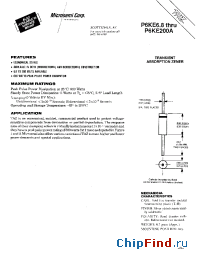 Datasheet P6KE43 manufacturer Microsemi