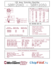 Datasheet SBR12040R manufacturer Microsemi