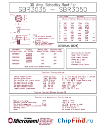 Datasheet SBR3040R manufacturer Microsemi