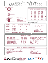 Datasheet SBR3045R manufacturer Microsemi
