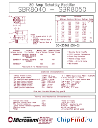 Datasheet SBR8040R manufacturer Microsemi