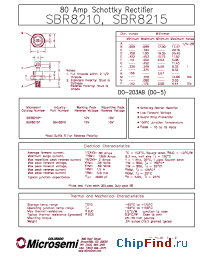 Datasheet SBR8210R manufacturer Microsemi