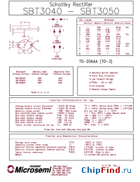 Datasheet SBT3040 manufacturer Microsemi