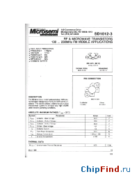 Datasheet SD1012-3 manufacturer Microsemi