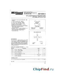 Datasheet SD1522-03 manufacturer Microsemi