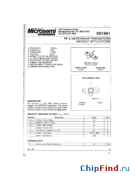 Datasheet SD1891 manufacturer Microsemi