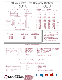 Datasheet UF3010 manufacturer Microsemi