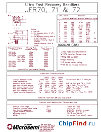 Datasheet UFR7150 manufacturer Microsemi