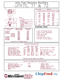 Datasheet UFR7150R производства Microsemi