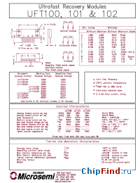 Datasheet UFT10010 manufacturer Microsemi