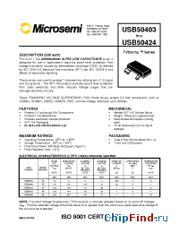 Datasheet USB50403 manufacturer Microsemi