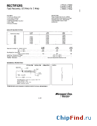Datasheet UTR01-UTR61 manufacturer Microsemi