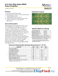 Datasheet 44MPA0478 производства Mimix