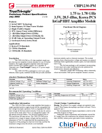 Datasheet CHP1230-PM-0000 manufacturer Mimix