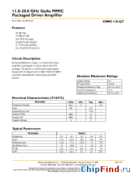 Datasheet CMM1118-QT-0G0T manufacturer Mimix
