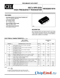 Datasheet NESG2021M16 manufacturer Mimix