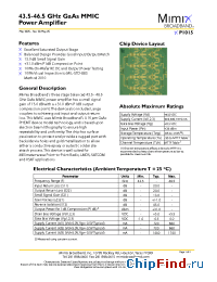Datasheet XP1015 manufacturer Mimix