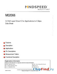 Datasheet M02066-T-EVM manufacturer Mindspeed