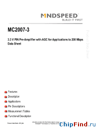 Datasheet MC2007-3DIE manufacturer Mindspeed