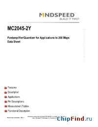 Datasheet MC2045-2YQ16 manufacturer Mindspeed