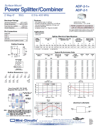 Datasheet ADP-2-1+ manufacturer Mini-Circuits