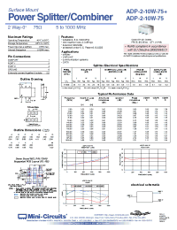 Datasheet ADP-2-10W-75+ manufacturer Mini-Circuits