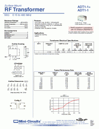 Datasheet ADT1-1 manufacturer Mini-Circuits