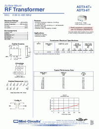 Datasheet ADT3-6T+ производства Mini-Circuits