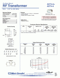 Datasheet ADT4-6+ manufacturer Mini-Circuits