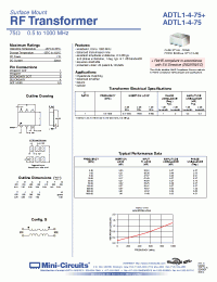 Datasheet ADTL1-4-75+ производства Mini-Circuits