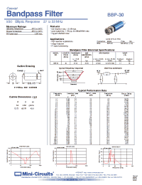 Datasheet BBP-10.7 manufacturer Mini-Circuits