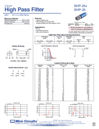 Datasheet BHP-25 manufacturer Mini-Circuits