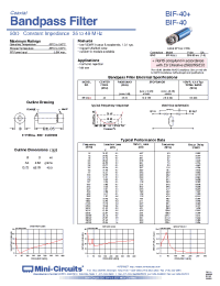 Datasheet BIF-40+ manufacturer Mini-Circuits