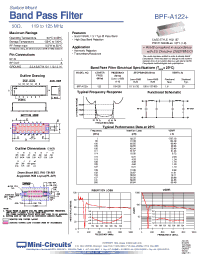 Datasheet BPF-A122+ manufacturer Mini-Circuits