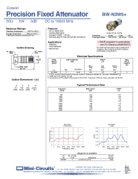 Datasheet BW-N3W5+ manufacturer Mini-Circuits