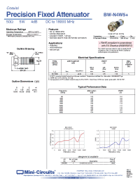 Datasheet BW-N4W5+ manufacturer Mini-Circuits