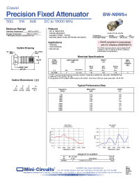Datasheet BW-N9W5+ manufacturer Mini-Circuits