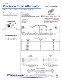 Datasheet BW-S10W2+ manufacturer Mini-Circuits