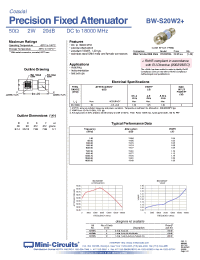 Datasheet BW-S20W2+ manufacturer Mini-Circuits