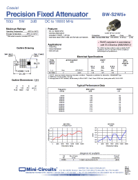 Datasheet BW-S2W5+ manufacturer Mini-Circuits